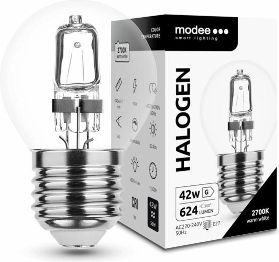 Λαμπτήρας αλογόνου Modee Mini Globe 42 W E27, 624 lm, θερμό λευκό