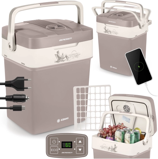 Φορητό ψυγείο αυτοκινήτου BERDSEN Icemax 29 l με λειτουργία ECO – σκούρο γκρι