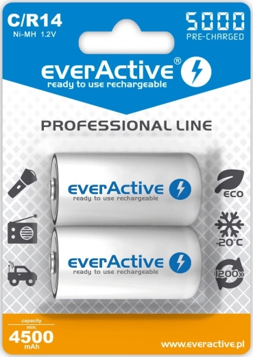 Συσσωρευτές Ni-MH R14/C 5000 mAh ready to use, 2 τεμ.