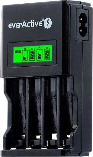 Μαύρος φορτιστής everActive NC-450 pro για μπαταρίες AA/AAA