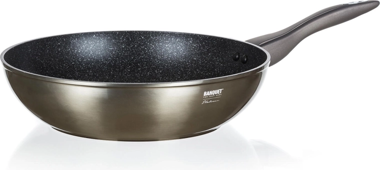 Τηγάνι wok 28 cm METALLIC PLATINUM με αντικολλητική επιφάνεια