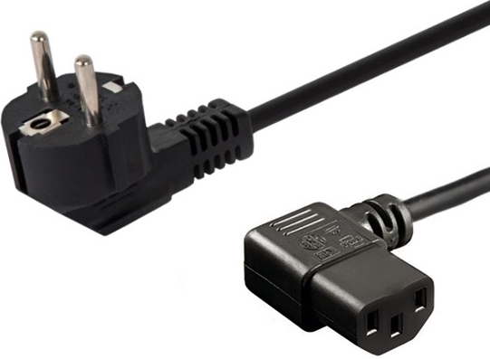 Καλώδιο τροφοδοσίας Schuko (M) γωνιακό - IEC C13 γωνιακό 1,8 m