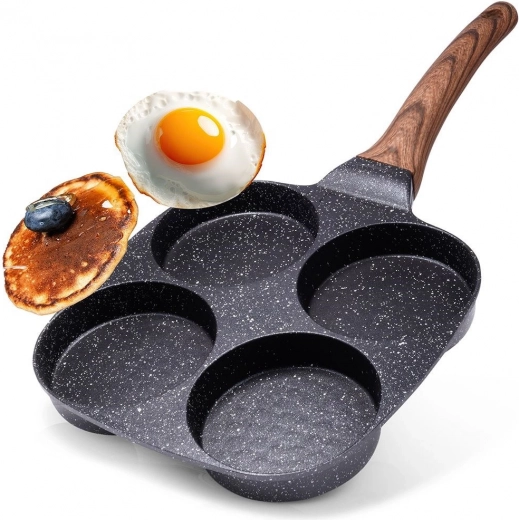 Γρανιτέ τηγάνι για αυγά με 4 θέσεις BLACK&WOOD 19 × 19 cm