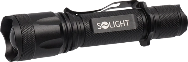 Επαναφορτιζόμενος φακός LED Solight 600 lm Cree XM-L2 T6 με zoom και επαναφορτιζόμενη μπαταρία Li-Ion
