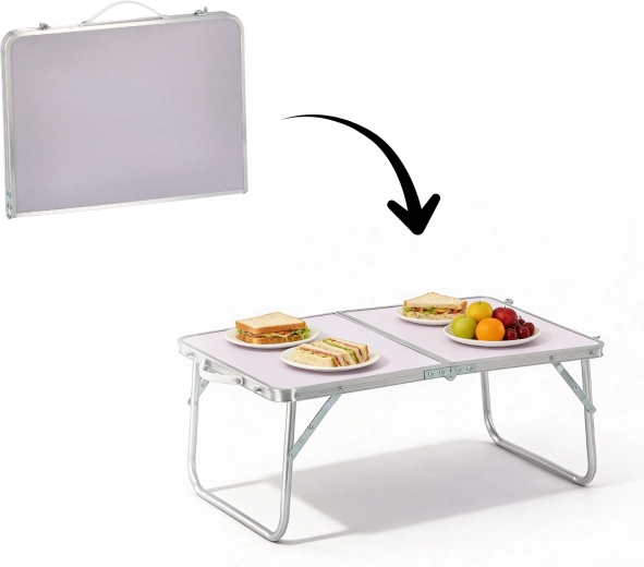 Πτυσσόμενο τουριστικό τραπέζι λευκό 60 × 40 × 26,5 cm