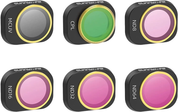 Σετ 6 φίλτρων φακού Sunnylife MCUV, CPL, ND8/16/32/64 για DJI Mini 4 Pro