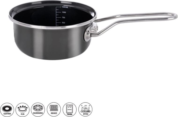 Σμαλτωμένο κατσαρολάκι METALIC με χείλος 18 cm