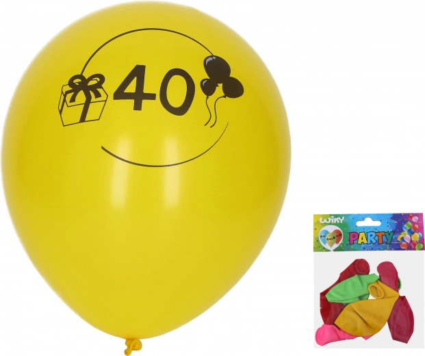 Μπαλόνια 30 cm με αριθμό 40 – σετ 5 τεμ.