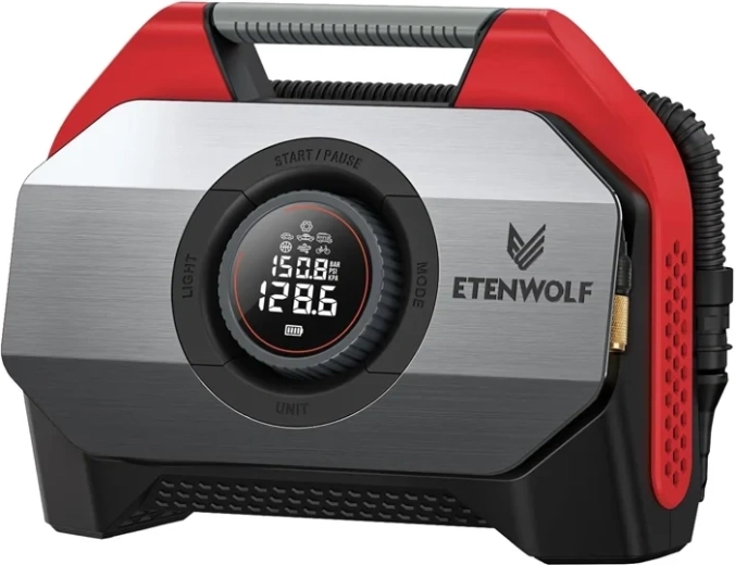 Αεροσυμπιεστής αυτοκινήτου Etenwolf S6 με power bank 19.200 mAh, 11,03 bar, κόκκινος