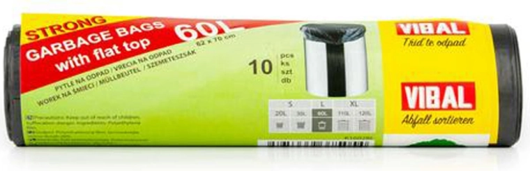 Σακούλες απορριμμάτων 60 l, 10 τεμ.