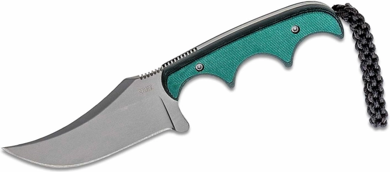 CRKT Minimalist Persian – μικρό μαχαίρι λαιμού 7 cm, πράσινο, Micarta, θήκη από πολυπροπυλένιο