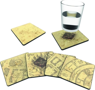 Σετ σουβέρ MARAUDER'S MAP (4 τεμ.) – θερμοευαίσθητα (αλλάζουν με τη θερμοκρασία)