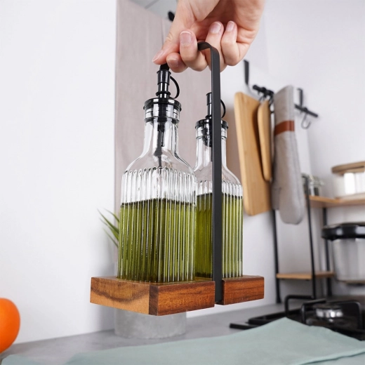 Σταθερή ξύλινη βάση με μεταλλική λαβή