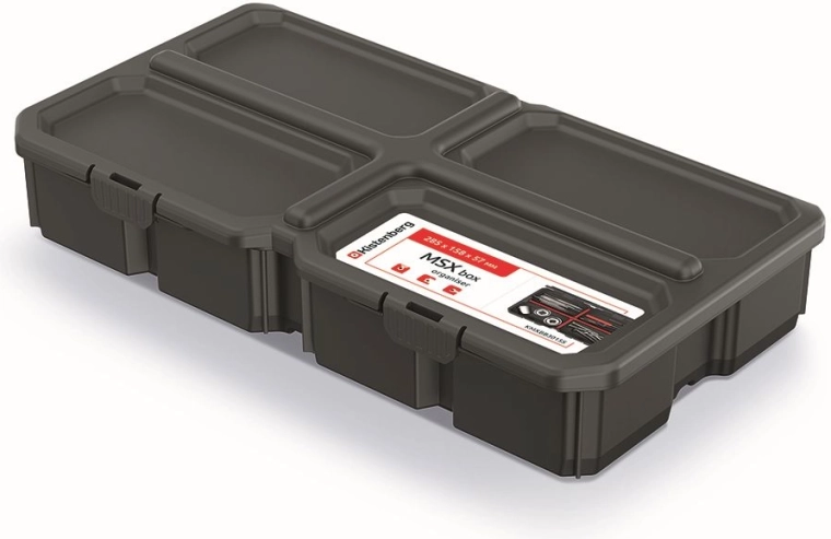Οργανωτής εργαλείων MSX Box, μαύρος, 28,5 × 15,8 × 5,7 cm