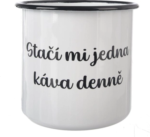 Εμαγιέ κούπα Jedna káva 1 l λευκή