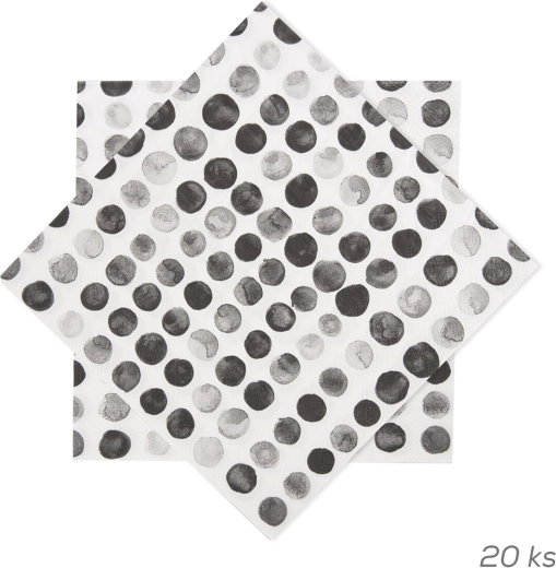 Χάρτινες χαρτοπετσέτες με πουά 33 × 33 cm, 20 τεμ.