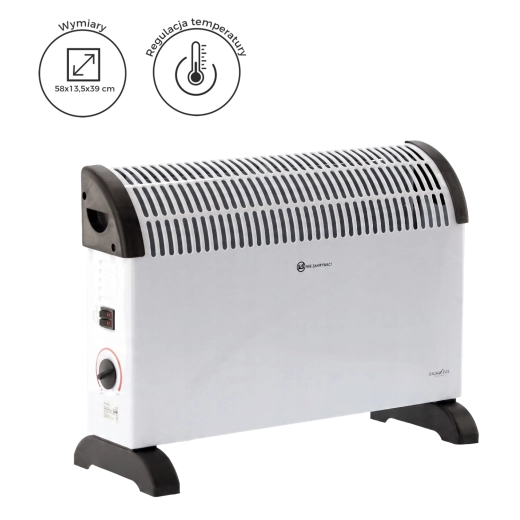 Ηλεκτρικό θερμαντικό σώμα μεταφοράς 2000 W, 58 × 13,5 × 39 cm