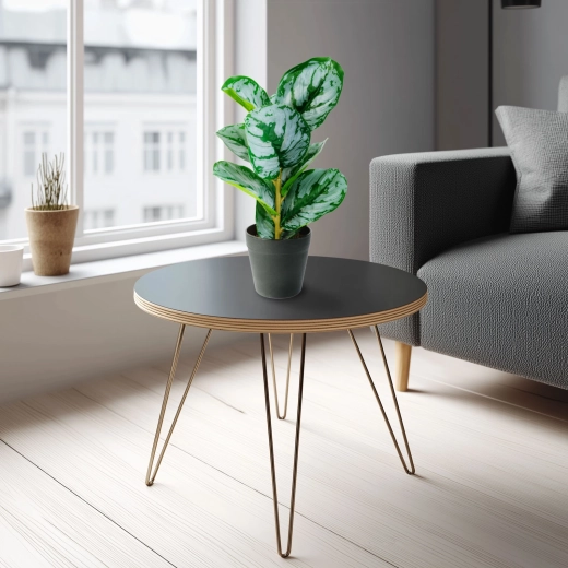 Τεχνητό διακοσμητικό φυτό με φύλλα με ρίγες σε πράσινο-λευκό χρώμα