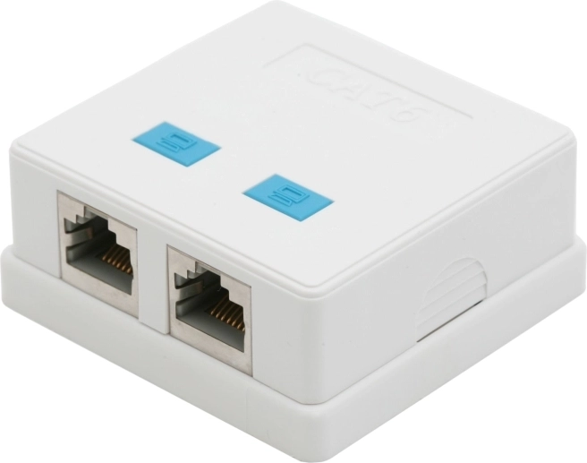 Διπλή επιτοίχια πρίζα RJ45 Cat.5 FTP