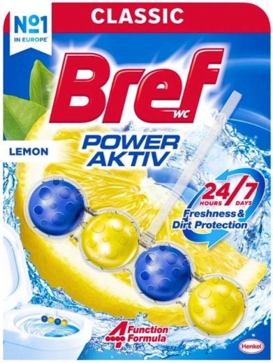 Bref Power Aktiv WC κρεμαστό αποσμητικό/καθαριστικό Lemon 50 g