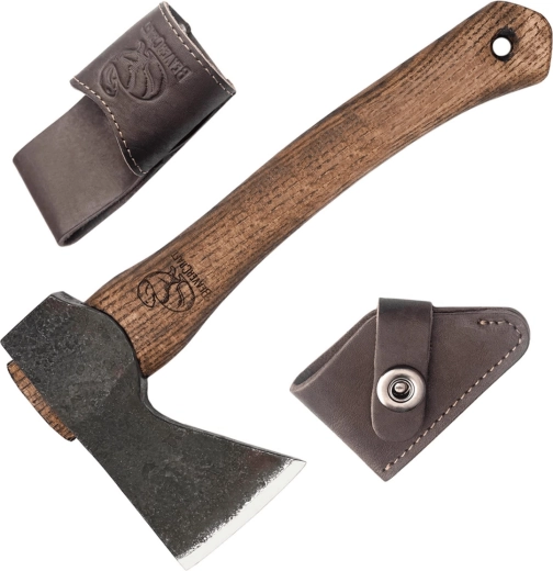 BeaverCraft AX1 συμπαγές τσεκούρι bushcraft με δερμάτινη θήκη
