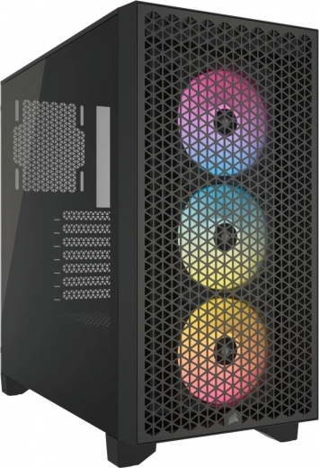 Corsair 3000D RGB Airflow mid‑tower θήκη με σκληρυμένο γυαλί, μαύρη