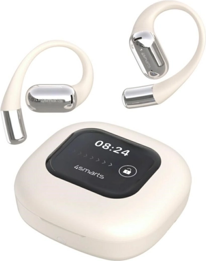 Bluetooth ακουστικά 4smarts SkyBuds OWS με οθόνη αφής και μετάφραση AI – μπεζ