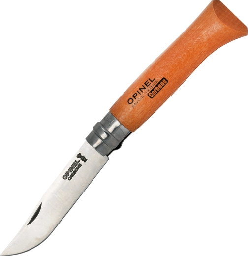 Πτυσσόμενο μαχαίρι τσέπης Opinel No. 08 Carbon, ξύλο οξιάς, 8,5 cm