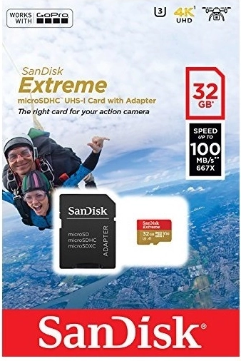 SanDisk Extreme 32GB microSDHC κάρτα για 4K και Full HD