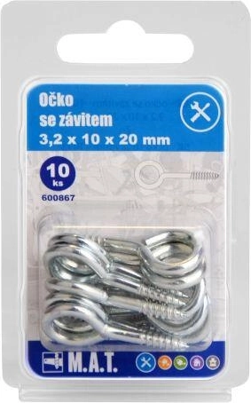 Κλειστό κρίκο με σπείρωμα 20 × 10 × 3,2 mm, γαλβανισμένο (10 τεμ.)