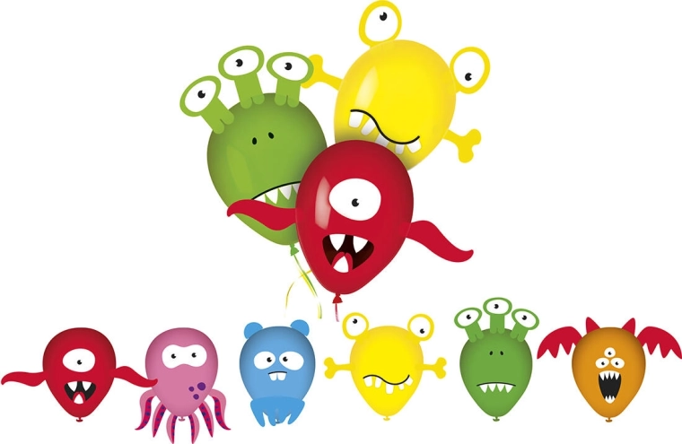 Μπαλόνια με εικόνες MY PARTY Monsters, 6 τεμ.