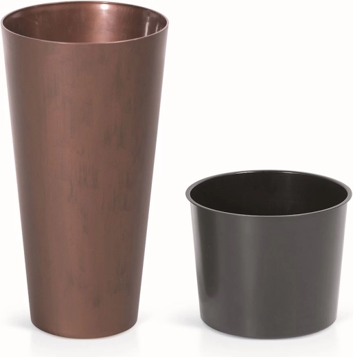 Γλάστρα Tubus Slim Corten με εσωτερικό ένθετο 40 cm – πατιναρισμένος χάλυβας