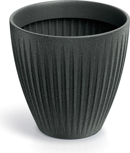 Γλάστρα Latia Round Midl 40 cm – μαύρος γρανίτης
