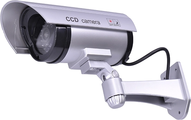 Solight μακέτα κάμερας ασφαλείας με LED δίοδο, IP44, ασημί - 1 τεμάχιο