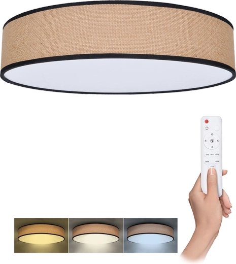 Solight LED φωτιστικό οροφής και τοίχου Brownie με τηλεχειριστήριο, 60 W, 4200 lm, 50 cm, CCT, ντιμαριζόμενο