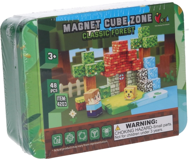 Κατασκευαστικό σετ Magnet cube zone classic forest 48 τεμαχίων