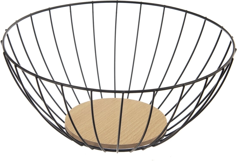 Καλάθι φρούτων Radka μέταλλο και ξύλο 28 cm