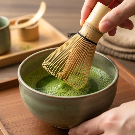 Ομαλή matcha με απαλό αφρό