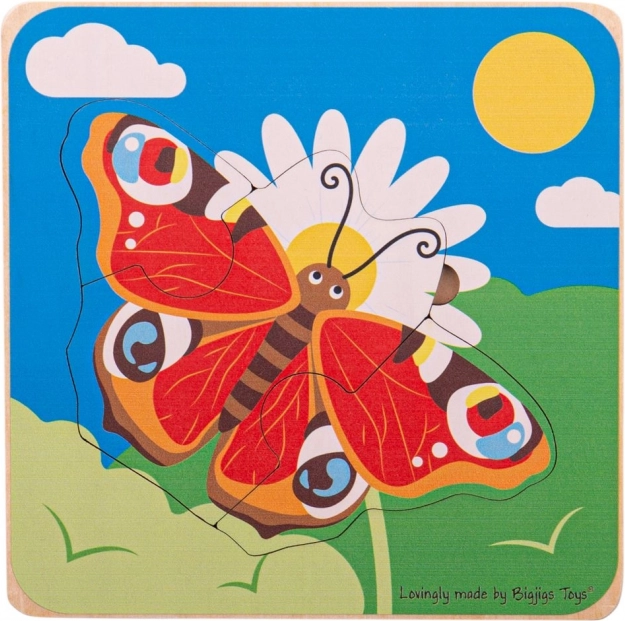 Bigjigs Toys ένθετο παζλ κύκλων ζωής ζώων – Πεταλούδα