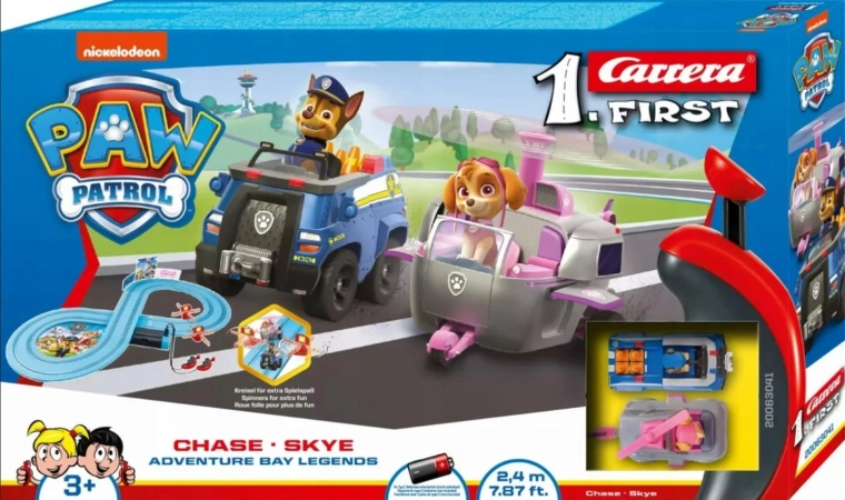 Carrera First πίστα αυτοκινήτων PAW PATROL Chase και Skye 2,4 m