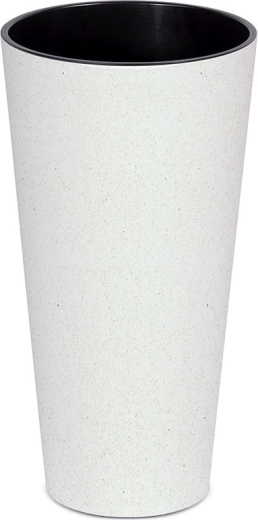 Γλάστρα Tubus Slim Eco Wood με ένθετο 30 cm – λευκή