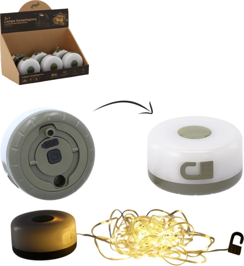 Λάμπα κάμπινγκ LED με φωτεινή γιρλάντα 8 m, USB‑C