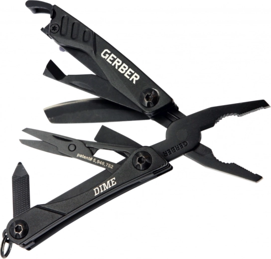 Gerber Dime Multi-Tool μαύρο πολυλειτουργικό εργαλείο με 12 λειτουργίες