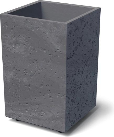 Γλάστρα Sierra Square High εφέ σκυροδέματος 38,5 cm marengo