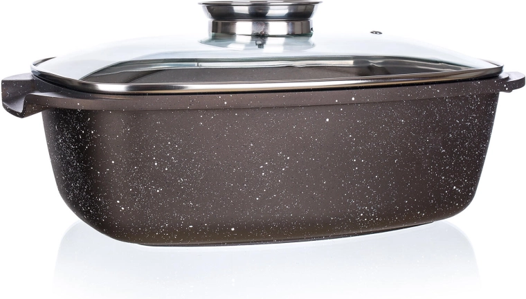 Ταψί με καπάκι με aroma knob PREMIUM Dark Brown 39,5 × 22 × 11 cm