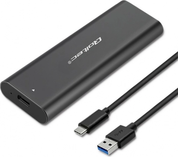Εξωτερική αλουμινένια θήκη για M.2 SATA SSD (NGFF) με USB‑C, Qoltec