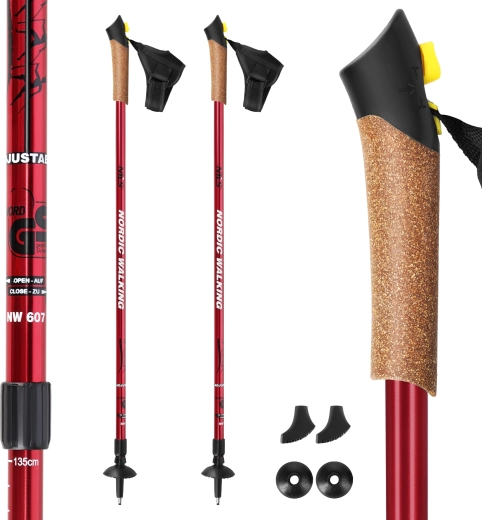 Μπατόν Nordic walking NILS EXTREME NW607 κόκκινα