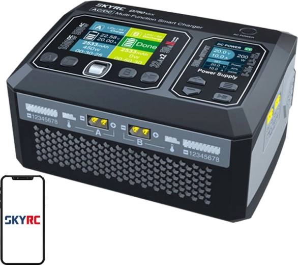 Δικάναλος φορτιστής AC/DC SKYRC D750 Mix για μοντελιστικές μπαταρίες