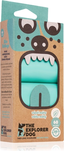 Explorer dog ανακυκλωμένες σακούλες για περιττώματα σκύλου με άρωμα μέντας 60 τεμ.