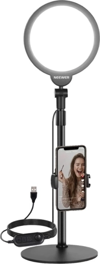 Neewer R06 σετ για selfie με κυκλικό LED φωτιστικό 18 cm και βάση τηλεφώνου
